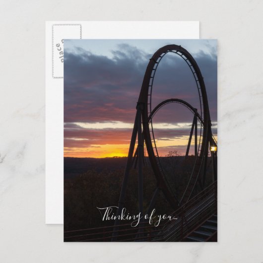 野火の考え葉書の上の日没 ポストカード (正面/裏面)