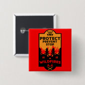 野火防止 缶バッジ (正面&裏面)