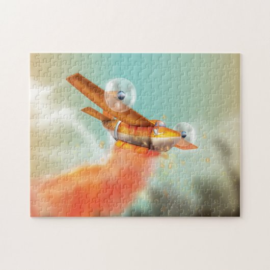 野火飛行機空中消火 ジグソーパズル (横)