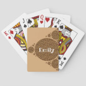 野猫プリント茶色の大型動物パターモダンン トランプ (裏面)