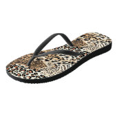野猫動物モダンヒョウ柄 ビーチサンダル (アングル)