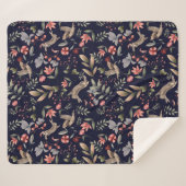 野獣うさぎ鳥のパターン シェルパブランケット (正面(横))