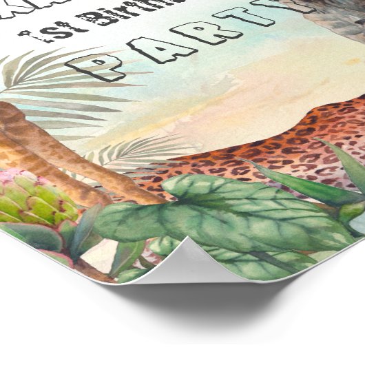 野獣の誕生日パーティー歓迎ドアサイン ポスター (角)