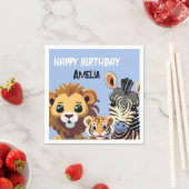 野獣パーソナライズされた誕生日パーティー スタンダードカクテルナプキン (インサイチュ)