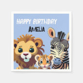 野獣パーソナライズされた誕生日パーティー スタンダードカクテルナプキン (正面)