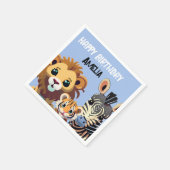 野獣パーソナライズされた誕生日パーティー スタンダードカクテルナプキン (角)