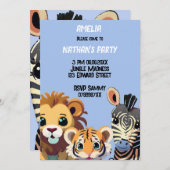 野獣パーソナライズされた誕生日パーティー 招待状 (正面/裏面)