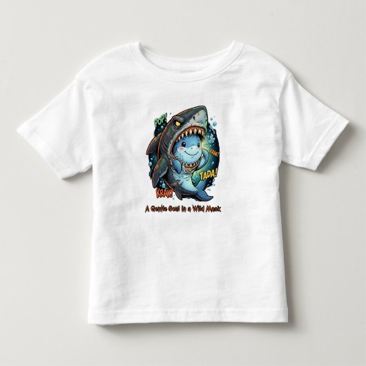 野獣マスクの優しいサメ トドラーTシャツ (正面)