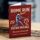 野球あなたの名前を追加する年ダークレッドおもしろい誕生日 カード