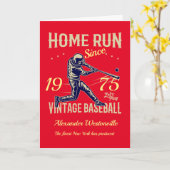 野球あなたの名前を追加する年メッセージレッド誕生日 カード (黄色い花)