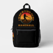 野球おもしろいことわざヴィンテージシルエット選手 プリントバックパック (正面)