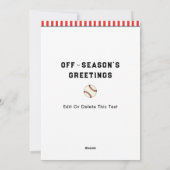 野球おもしろいのクリスマスホリデーカード シーズンカード (裏面)