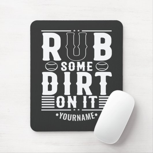 野球おもしろいのボールに泥をこする マウスパッド (マウス)