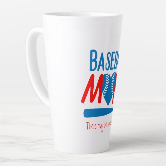 野球おもしろいの母 カフェラテマグ (左アングル)