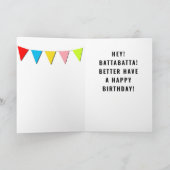 野球おもしろいの誕生日カード カード (内部)