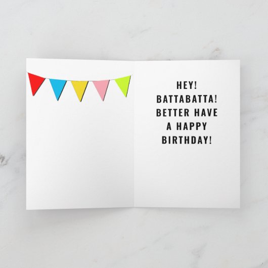 野球おもしろいの誕生日カード カード (内部)