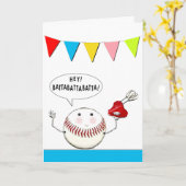 野球おもしろいの誕生日カード カード (黄色い花)