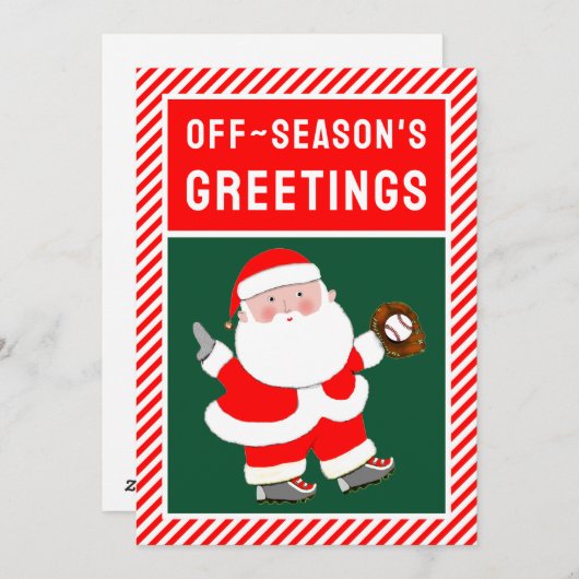 野球おもしろいクリスマス シーズンカード (正面/裏面)