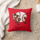 野球おもしろいスポーツのキッズアニメ動物 クッション (ブランケット)