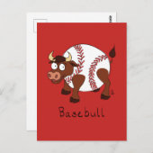 野球おもしろいスポーツのキッズアニメ動物 ポストカード (正面/裏面)