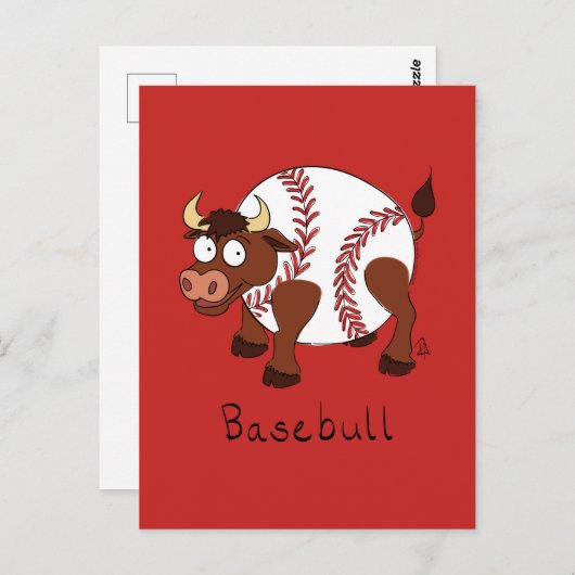 野球おもしろいスポーツのキッズアニメ動物 ポストカード