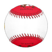 野球おもしろいスポーツのキッズアニメ動物 野球ボール (裏面)