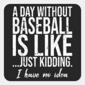 野球おもしろいスポーツアイディア スクエアシール (正面)