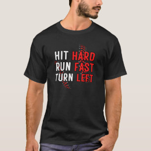野球おもしろいチームが懸命を走速く回離れる Tシャツ