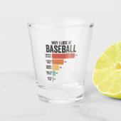 野球おもしろいレトロで負ける野球スポーツ ショットグラス (正面)
