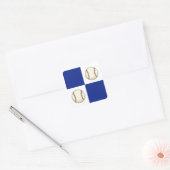 野球おもしろい写真テンプレート スクエアシール (封筒)