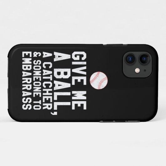 野球おもしろい投手与えがボールを取る Case-Mate iPhoneケース (裏面(横))