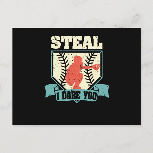 野球おもしろい捕手スポーツ選手アスリート ポストカード (正面)