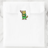 野球おもしろい猫 ラウンドシール (バッグ)