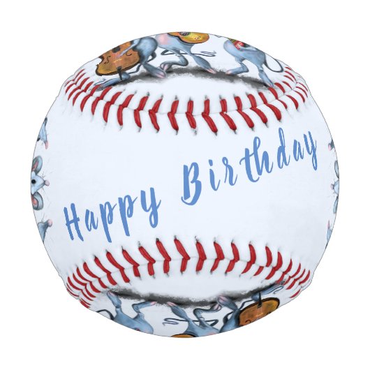 野球おもしろい誕生日ギフトとマウス音楽バンド 野球ボール (正面)
