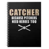 野球おもしろい選手キッズソフトボール捕手 ノートブック (正面)