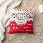 野球おもしろい顔誕生統計レッドホワイト クッション (ブランケット)