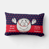 野球おもしろい顔誕生統計赤白青 ランバークッション (裏面)