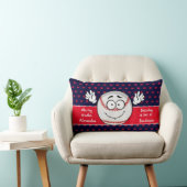 野球おもしろい顔誕生統計赤白青 ランバークッション (椅子)