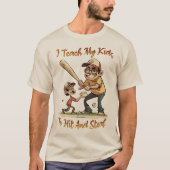 野球おやじの面白Tシャツ - ヒットも盗塁も Tシャツ (正面)