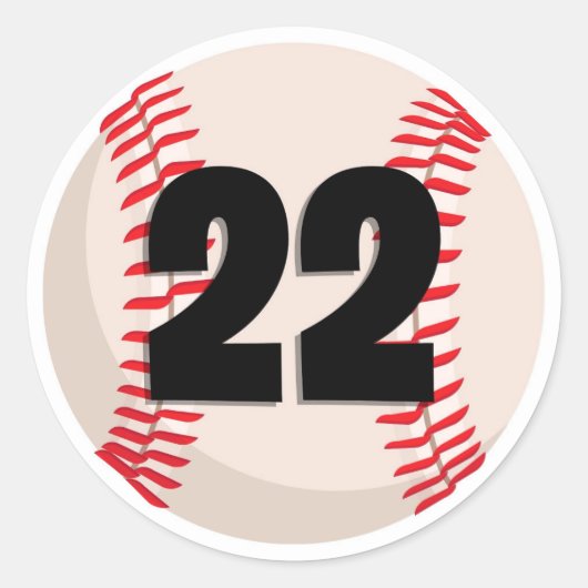 野球お気に入りの番号#22 ラウンドシール (正面)