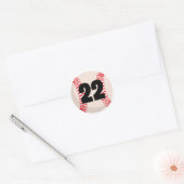 野球お気に入りの番号#22 ラウンドシール (封筒)