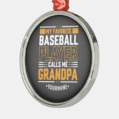 野球お気に入りの選手がおじいちゃんと呼ぶ メタルオーナメント (左)