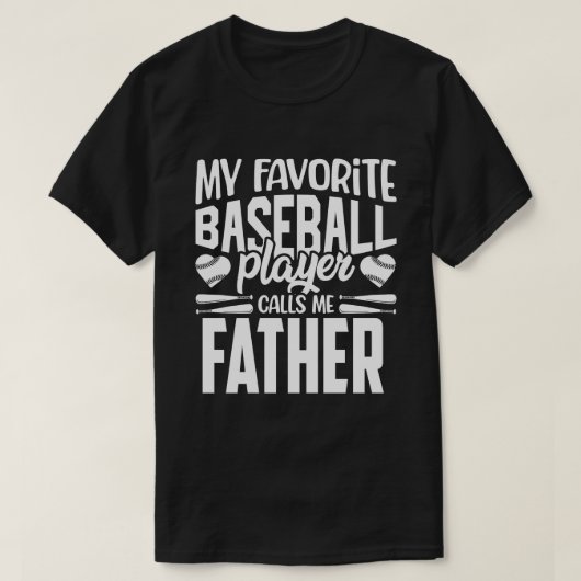 野球お気に入りの選手がバセバ神父と呼ぶ Tシャツ (デザイン正面)