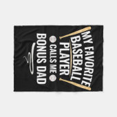 野球お気に入りの選手がボーナスパパと呼ぶ フリースブランケット (正面(横))