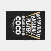 野球お気に入りの選手が私をココと呼ぶ フリースブランケット (正面(横))