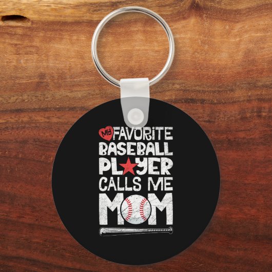野球お気に入りの選手が私をTシャツのママと呼ぶ キーホルダー (正面)