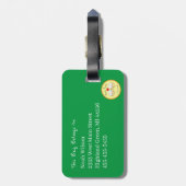 野球かわいいキッズアニメの牛 ラゲッジタグ (裏面縦)