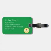 野球かわいいキッズアニメの牛 ラゲッジタグ (裏面横)