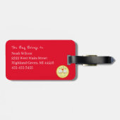 野球かわいいキッズアニメの牛 ラゲッジタグ (裏面横)