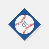 野球かわいいスポーツキッズバースデーパーティー スタンダードカクテルナプキン (角)